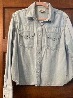 Ariat Light Blue Denim Western Snap-Front Shirt